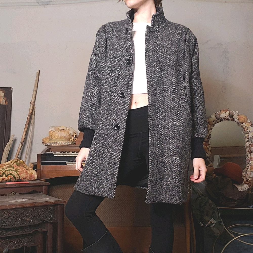 Vtg Wool Knee Length Coat